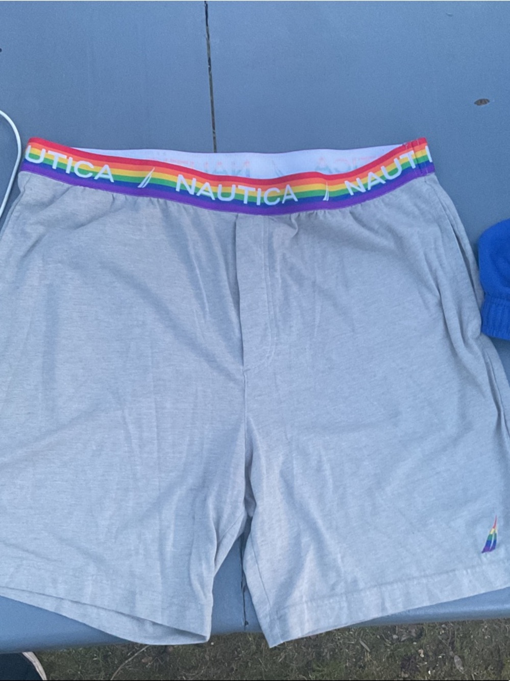 Nautica Light Gray Boxer Briefs with Rainbow Logo Waistband
